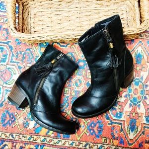 Born Black Heeled Boots with Tassel